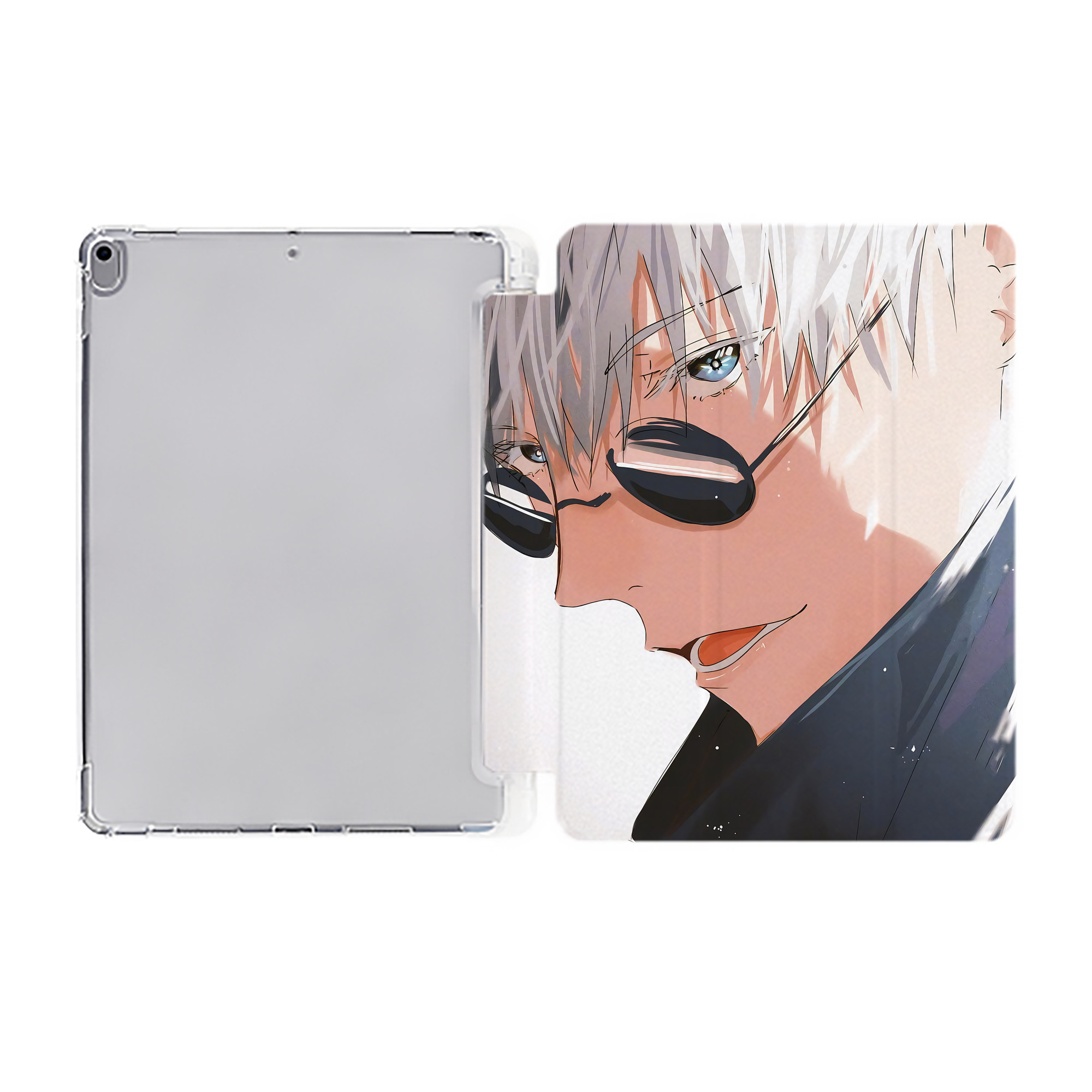 （画像用） 呪術廻戦 Jujutsu Kaisen IPad ケース ペン収納付き 三つ折りスタンド PUレザー×シリコン 対応機種9.5/10.5/10.9インチ